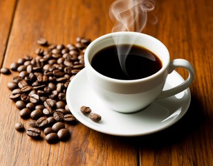 Obraz premium cup of coffee with beans