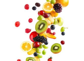 mixed fruit falling