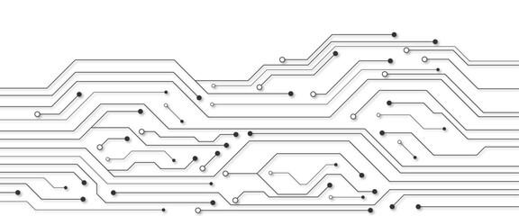 Gray and white technology background image Line design for communication connections in digital systems Hi-tech technology pattern. 