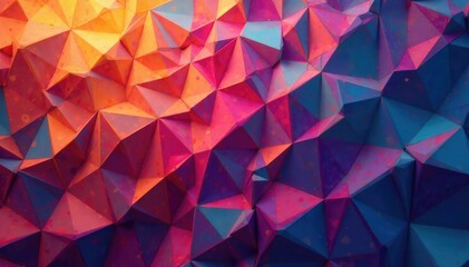 Intricate tessellation of hexagons and triangles in vibrant hues, stylish, pattern