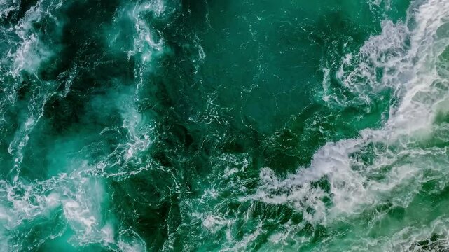 Waves of water of the river and the sea meet each other during high tide and low tide.