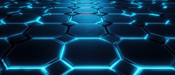Obraz premium Abstract glowing hexagonal pattern
