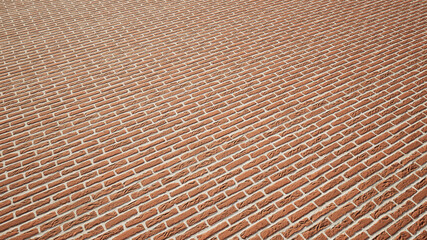 Concept or conceptual vintage or grungy brown background of  brick texture floor as a retro pattern layout. A 3d illustration for construction, architecture, urban and interior design