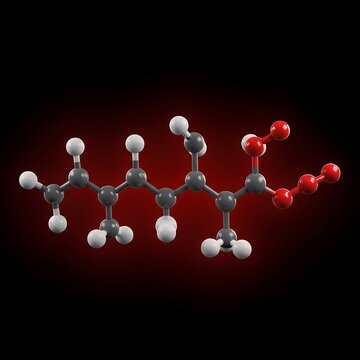 3D Model of Caprylic Acid: A Detailed Molecular Structure Visualization