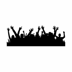 Silhouette of People Enjoying a Party &ndash; Celebration, Fun, and Social Gathering Vector Illustration