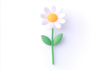 Fototapeta premium A solitary and serene daisy stands tall in its pristine beauty, showcasing delicate petals and a vibrant core, epitomizing the purity and simplicity of nature.