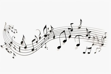 Music notes white background performance creativity.
