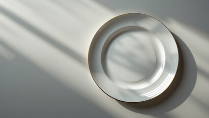 Modern Minimalistic Ceramic Plate on Clean Background - Photorealistic 4K