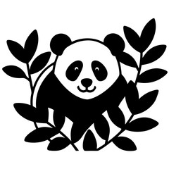 panda with bamboo