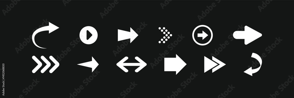 Fototapete arrow icon set. arrow. cursor. collection different arrow signs. black arrows icons. different curso
