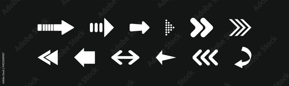 Poster arrows big black set icons. arrow icon. arrow vector collection. arrow. cursor. modern simple arrows