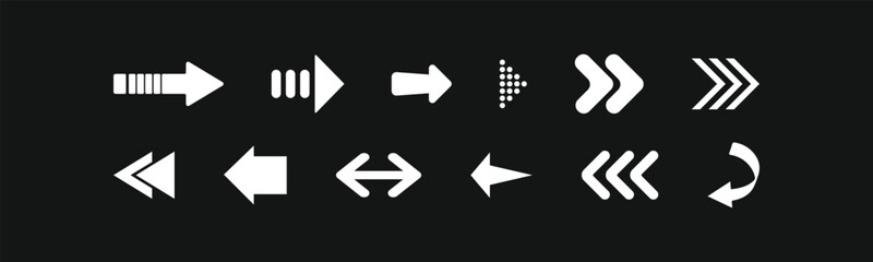 Arrows big black set icons. Arrow icon. Arrow vector collection. Arrow. Cursor. Modern simple arrows. Vector illustration