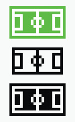 Obraz premium set football field pixel art icon vector illustration.
