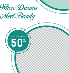 Modern Promotional Template For Social Media Marketing With Discount Offer Design