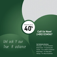 Spa And Wellness Ad Template With 40 Percent Discount Offer