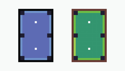 set billiard table pixel art icon vector illustration.