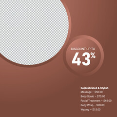 Elegant Beauty Salon Promo Template With Discount And Service Details