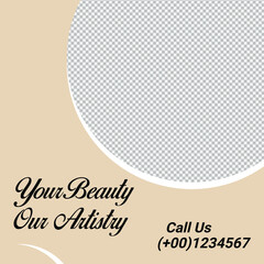 Beauty Salon Template With Place For Image And Call To Action