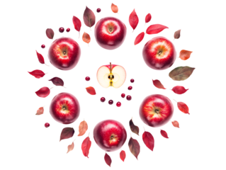Gorgeous Ripe Apple Display on White Background