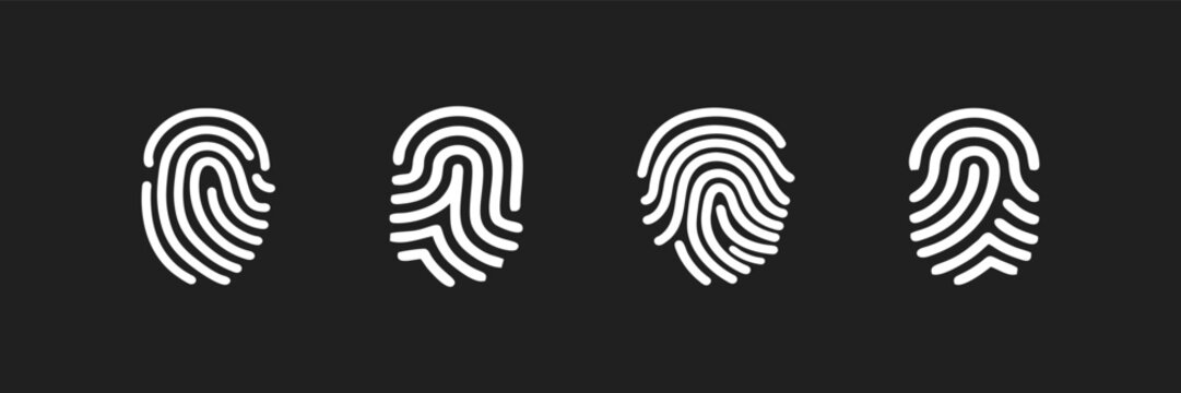 Digital fingerprint, finger print fingerprint lock secure security logo vector icon illustration
