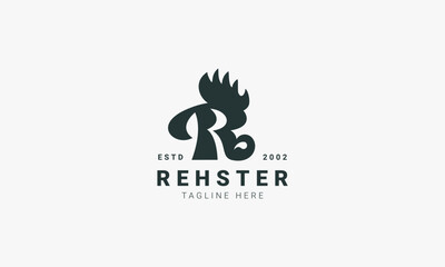 R letter Hen logo, Hen farm logo with R letter, r letter logo design, farm logo, hen farm logo design, Best view r letter logo
