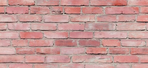 Obraz premium A textured wall of weathered red bricks showcasing various shades and patterns. creating a rustic backdrop suitable for interior design or architectural projects