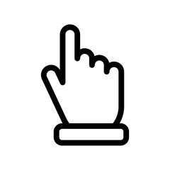 Outline Hand Pointer Icon with Index Finger Extended Upwards