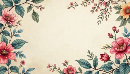 Obraz premium Subtle paisley floral pattern, muted tones, delicate details, elegant, serene, pastel