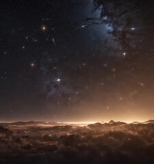 Naklejka premium Intensely bright, myriad stars fill the frame , sky, space, outer space