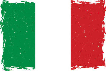 Flag of italy brush stroke grunge texture