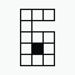 number 6 pixel art icon vector illustration.