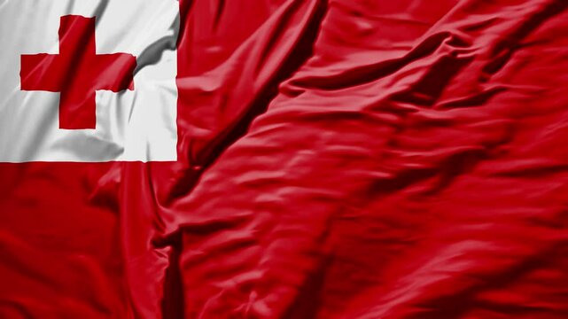 tonga waving flag &ndash; realistic cloth animation