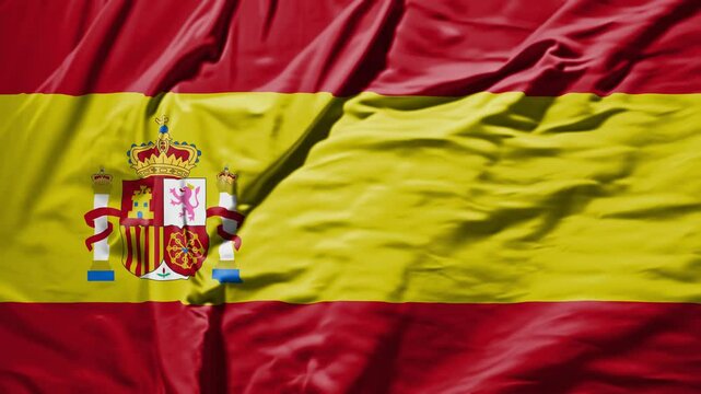 spain waving flag &ndash; realistic cloth animation