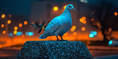 peaceful pentecost dove olive branch textured light