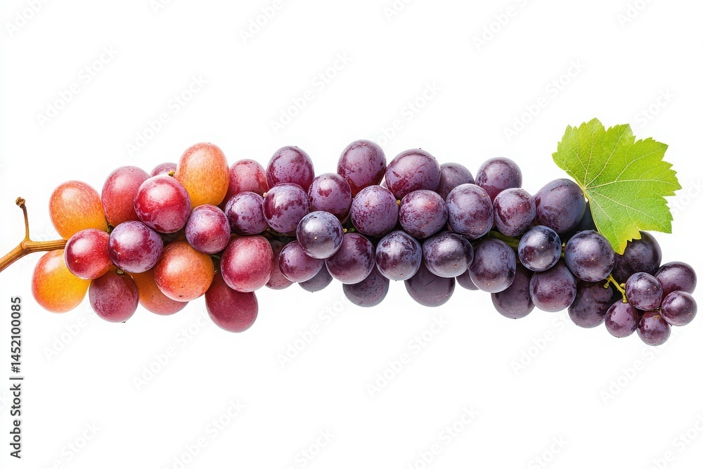 Poster apple grape row isolated with white background