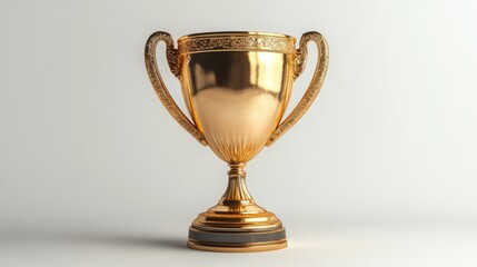 Fototapeta premium Golden trophy on a white background