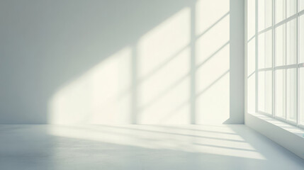 Fototapeta premium Empty white room with sunlight through window