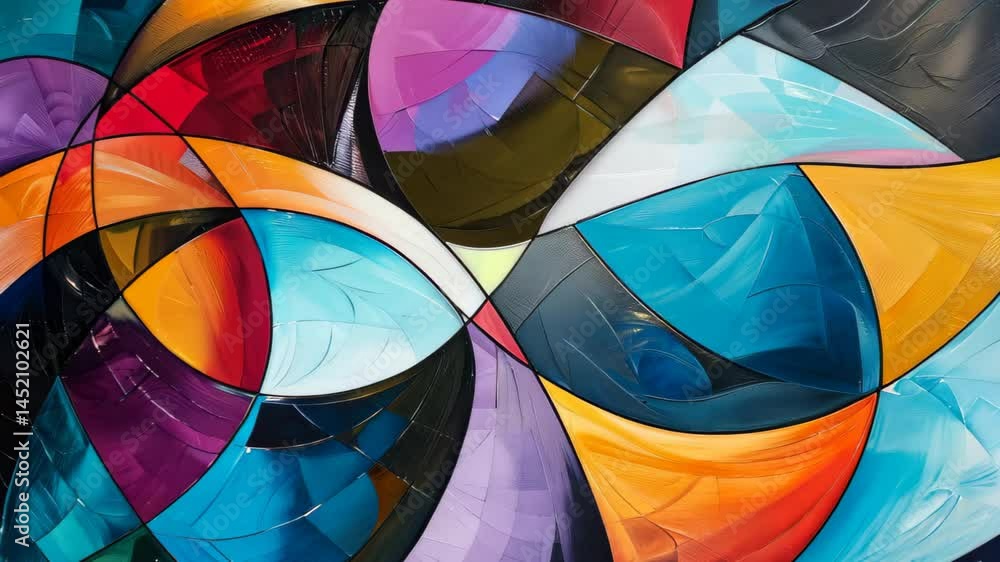 Aufkleber this vibrant abstract artwork features dynamic geometric patterns and rich colors, creating an eye-c