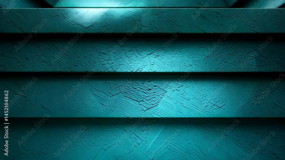 Aufkleber explore a mesmerizing abstract staircase design with turquoise textured walls. this three-dimensiona