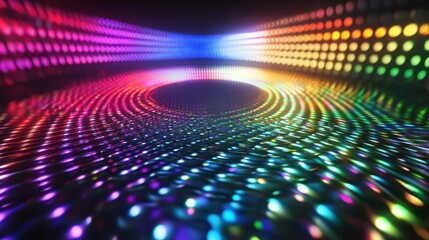 An abstract, colorful background with a futuristic, vibrant design.