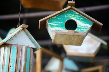 Charming Wooden Birdhouses in Rustic Style with Vintage Look