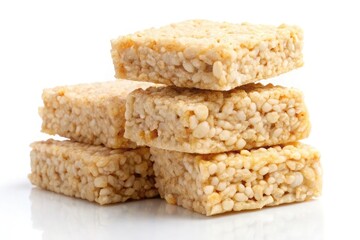 Crispy Rice Treats Stacked Close Up