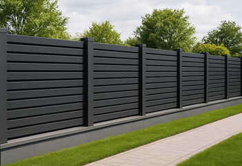 Generative AI: Modern fence with aluminum or metal shutter