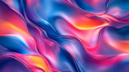 Fototapeta premium Radiant liquid waves cascading in vibrant hues