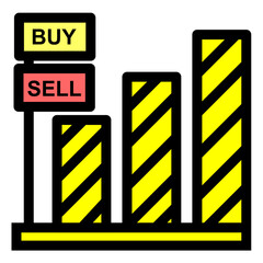 stock column icon vector illustration for buy and sell