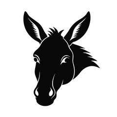 Mule Head Animal Vector Silhouette