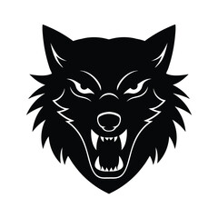 Wolf Face Roaring Vector Silhouette Design