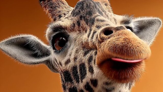 Close up giraffe head portrait