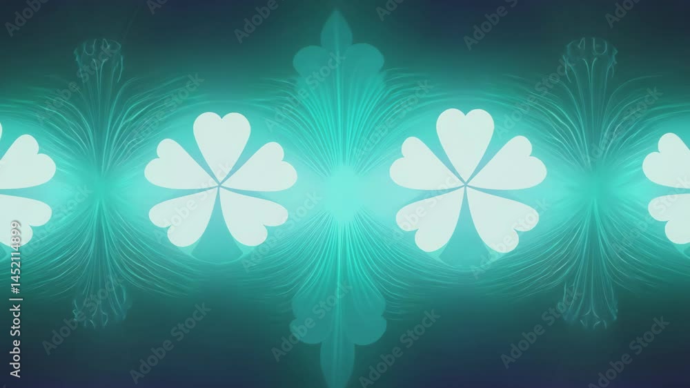 Aufkleber this mesmerizing abstract artwork features light green floral elements set against a dark background