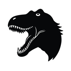 Dinosaur Head Fierce Animal Vector Silhouette